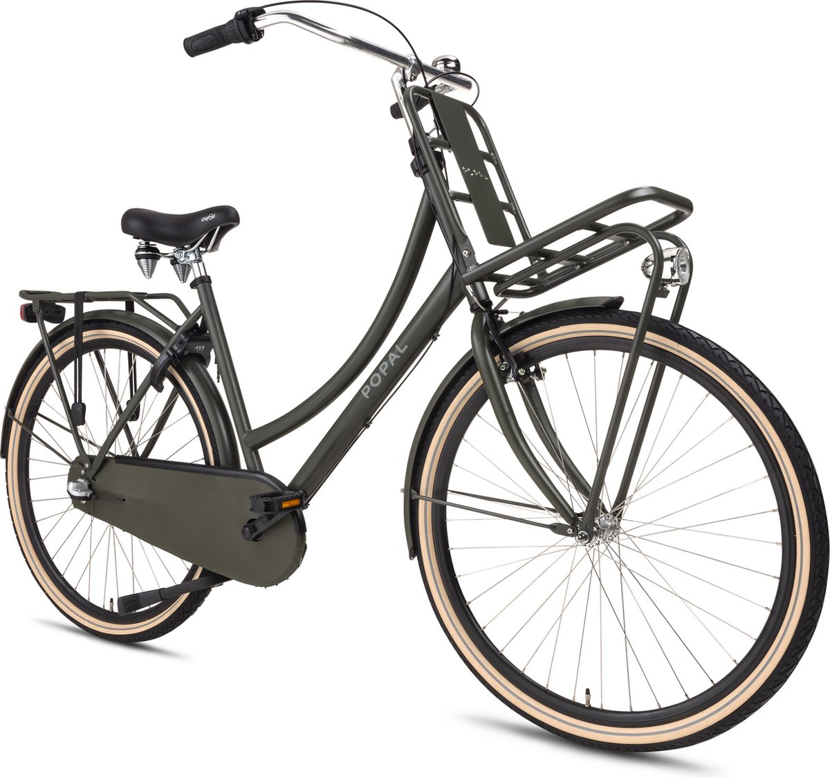 popal daily dutch basic n3 transportfiets stadsfiets dames 53 centimeter army green