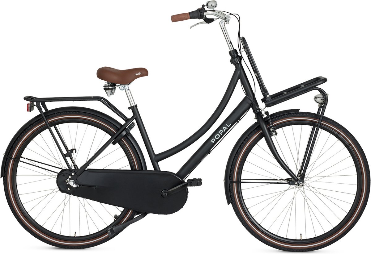 popal daily dutch basic n3 transportfiets stadsfiets dames 59 centimeter mat zwart