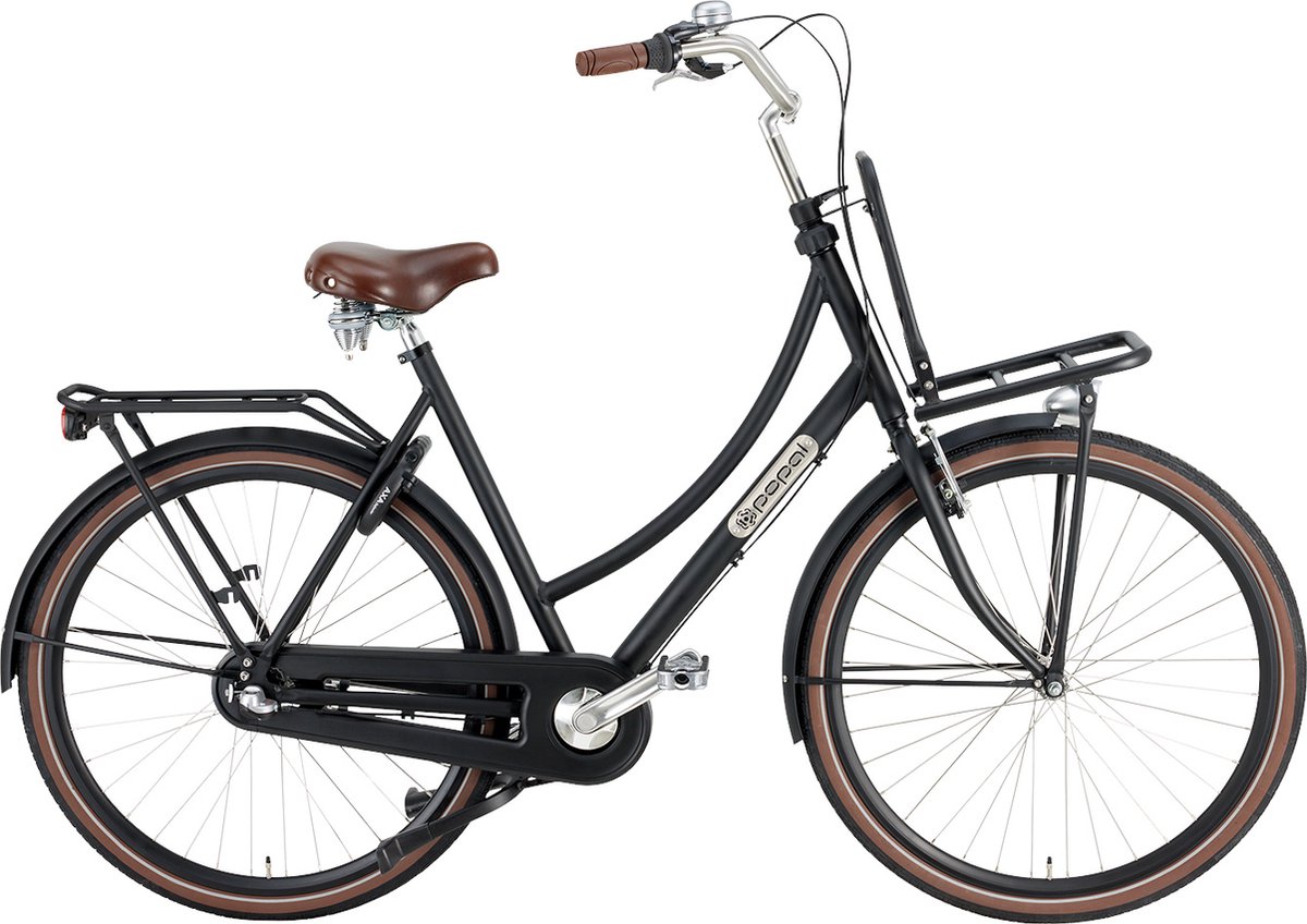 Popal Daily Dutch Basic+ N3 VB Transportfiets - Stadsfiets - Dames - 57 centimeter - Mat Zwart Fiets kopen online