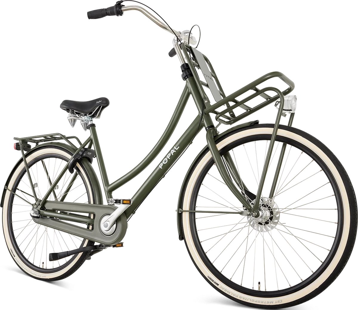 popal daily dutch prestige n3 transportfiets stadsfiets dames 47 centimeter legergroen