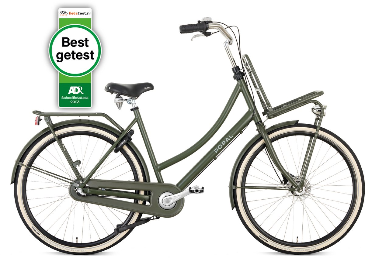 popal daily dutch prestige n3 transportfiets stadsfiets dames 59 centimeter legergroen