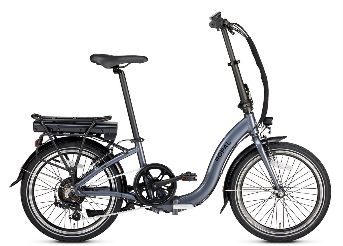 Popal E-Folt 1.0 Elektrische Vouwfiets - 420Wh accu - 6 versnellingen - Grijs Fiets (elektrisch) kopen online
