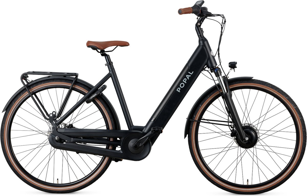 Popal Novel FM Elektrische Fiets 28 Inch - E-bike 47 cm - Damesfiets met 7 Versnellingen - Verende Voorvork - Matzwart Fiets (elektrisch) kopen online