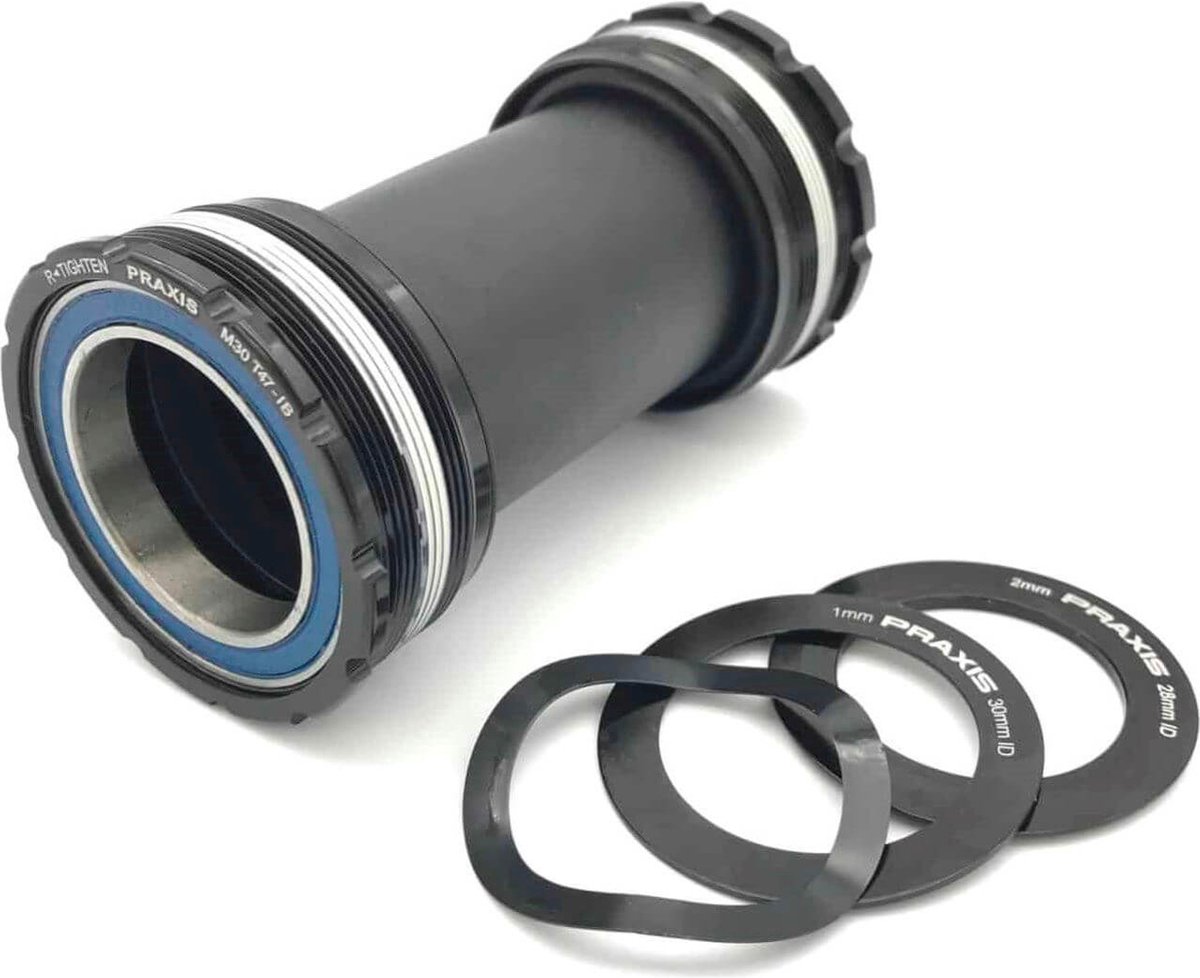 praxis m30 t47 trapasbeker met interne lagers zwart 83 mm