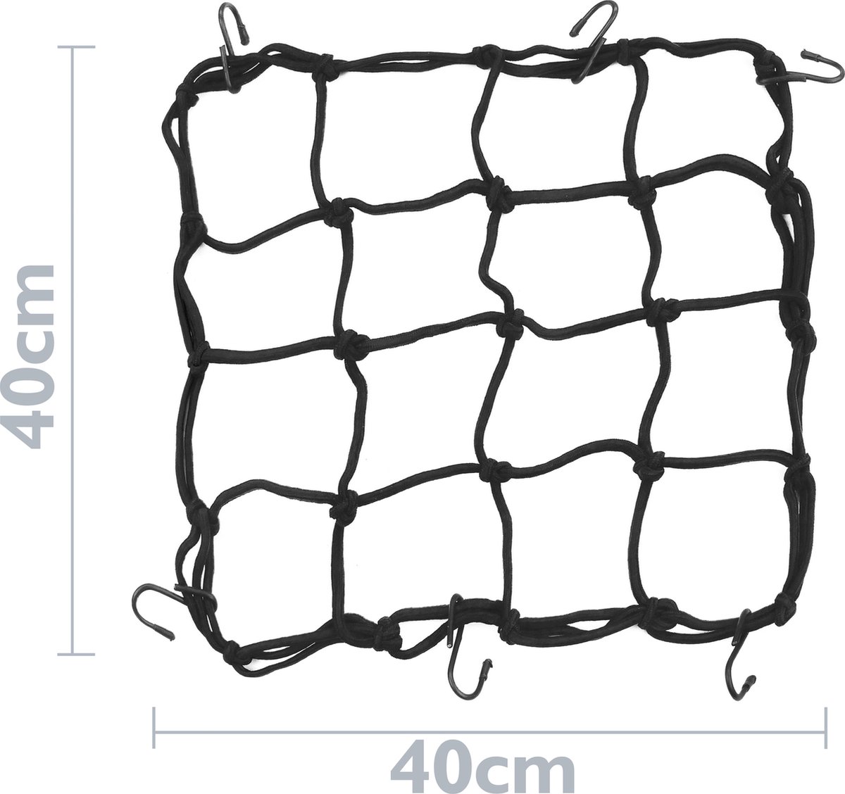 PrimeMatik - Elastisch schuifnet 40x40 cm 2 pack in zwarte kleur Fiets kopen online