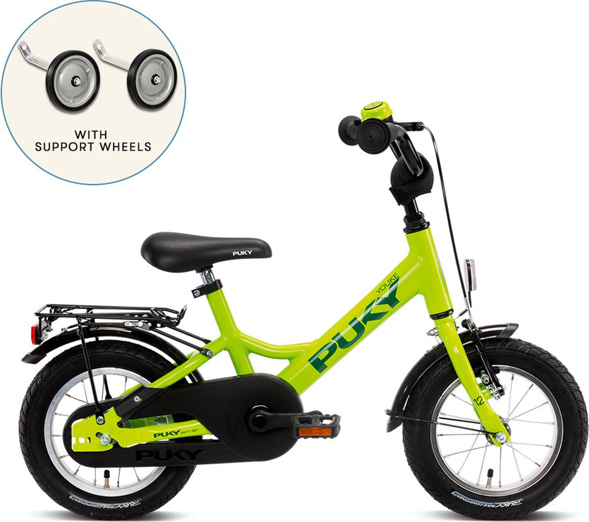 Puky Kinderfiets Vanaf 3 Jaar Youke 12 Groen - Inclusief Zijwielen Kinderfiets kopen online