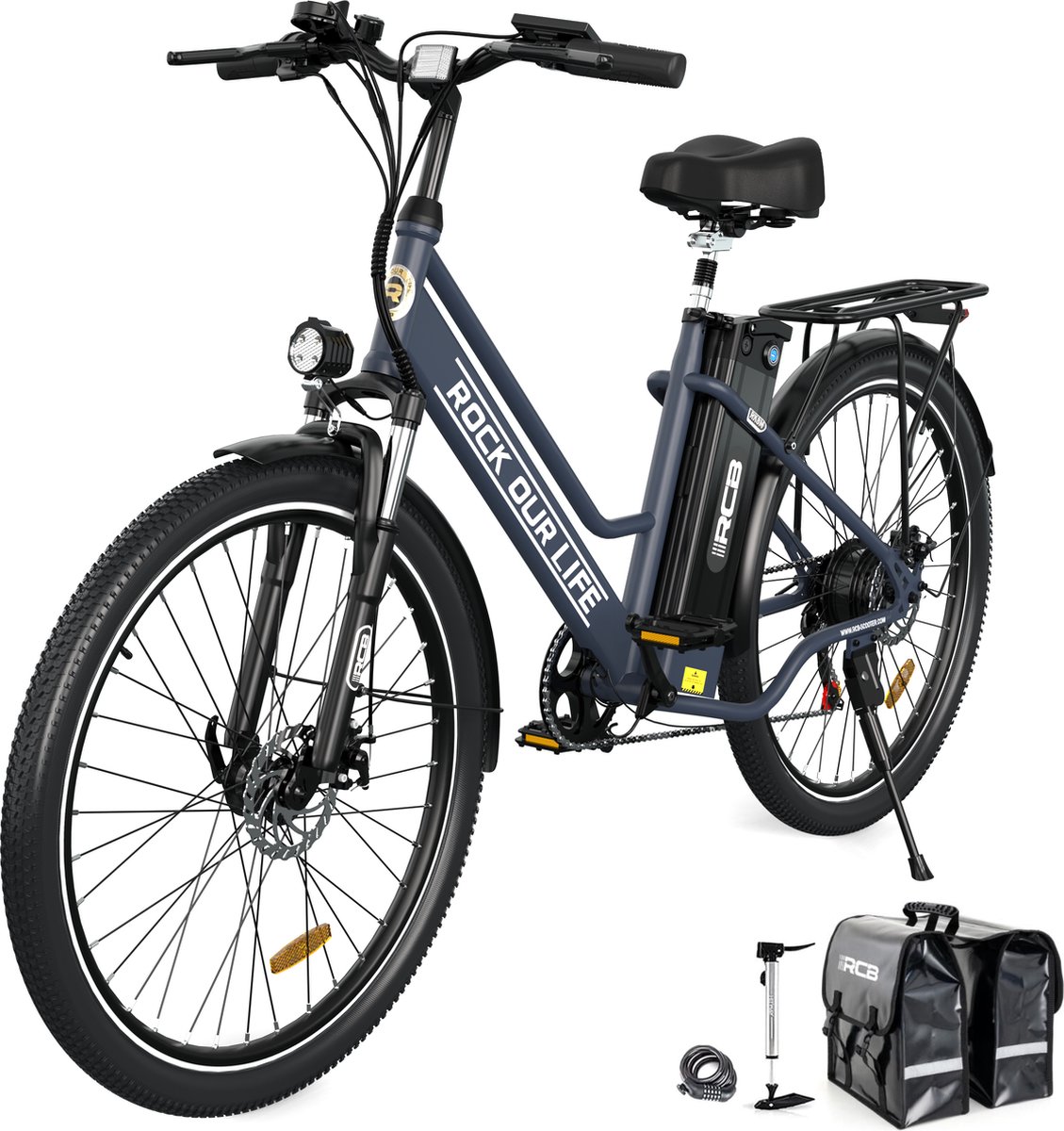 RCB Elektrische Fiets | 12AH | 26 Inch | 250W Motor | 7 Versnellingen | Zwart Fiets (elektrisch) kopen online