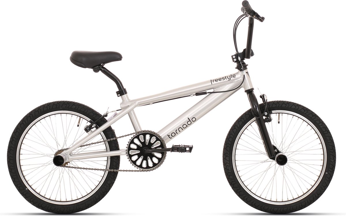 Royal Bugatti freestyle BMX fiets - 20 inch -  Aluminium Brush met zwarte banden Kinderfiets kopen online