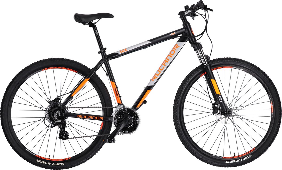 rucanor lux mountainbike 29 inch 24 versnellingen zwart oranje