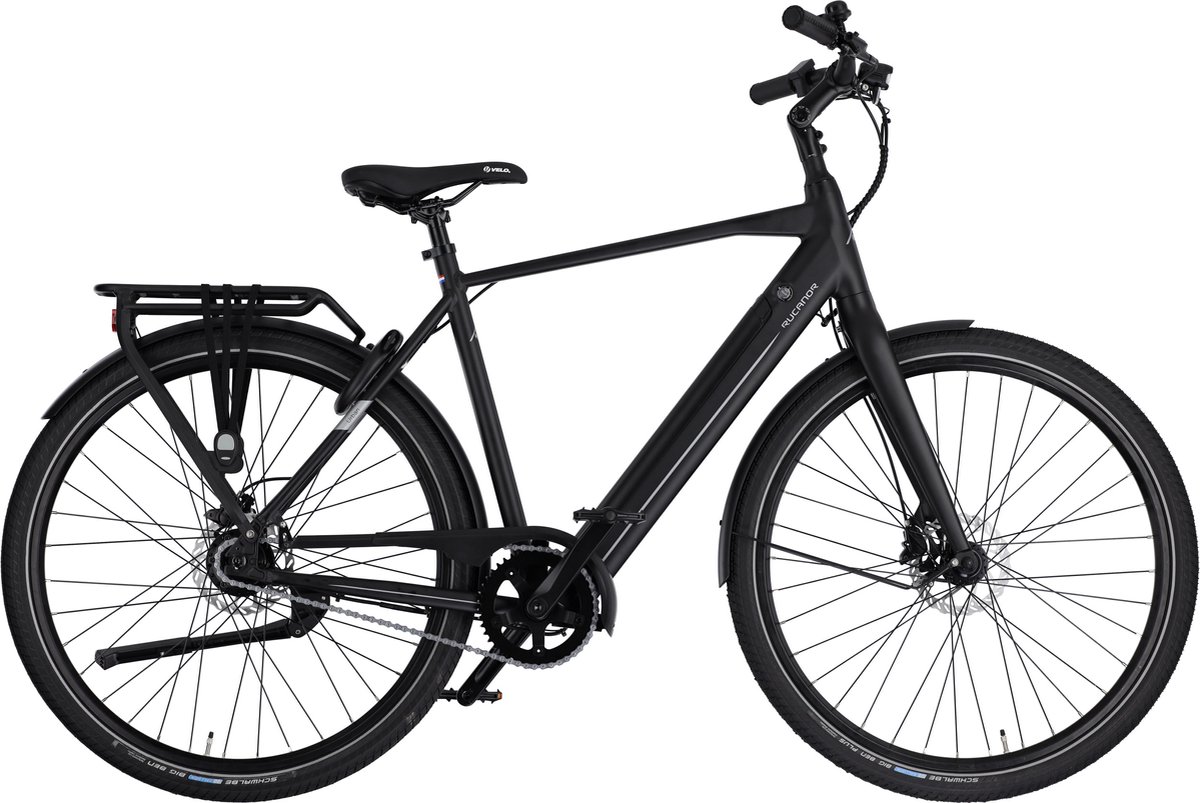 Rucanor Urban Elektrische Fiets - Heren E-bike 28 Inch - 57 cm - Achterwielmotor - Trapkrachtsensor - Hydraulische Schijfremmen - Matzwart Fiets (elektrisch) kopen online
