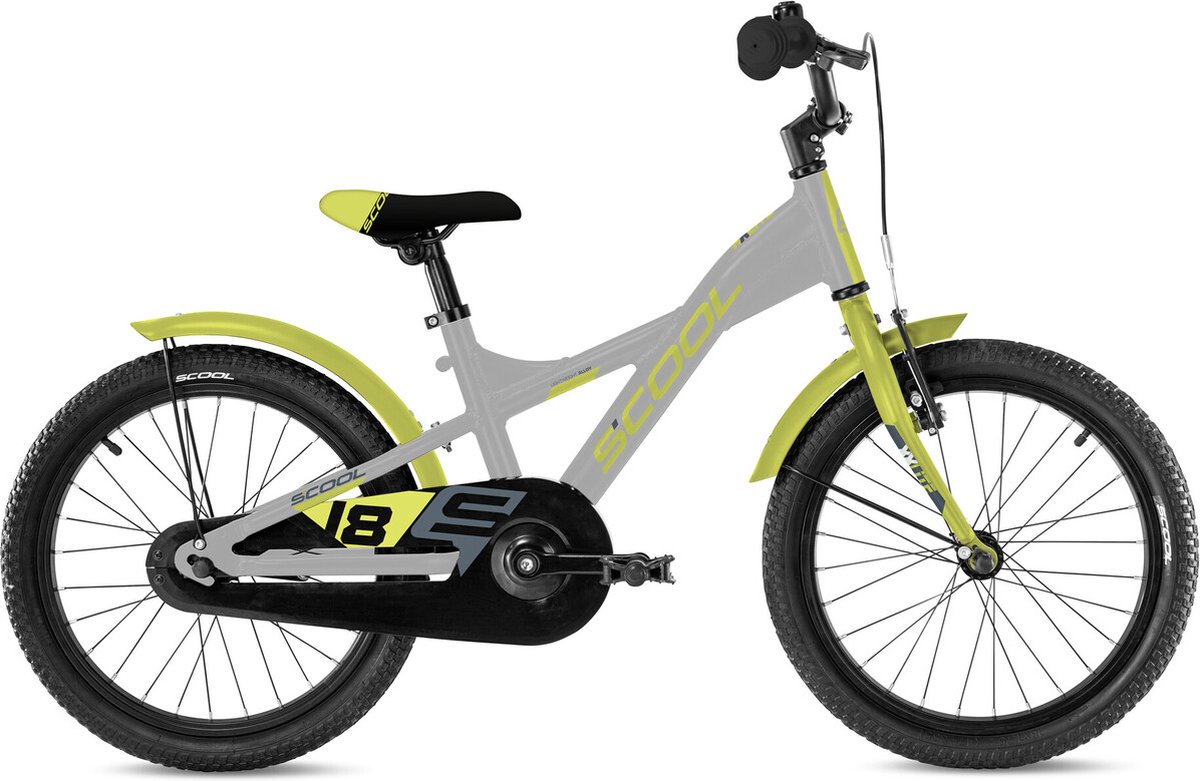 s'cool XXlite alloy 18 Kinderen, zilver/geel Kinderfiets kopen online