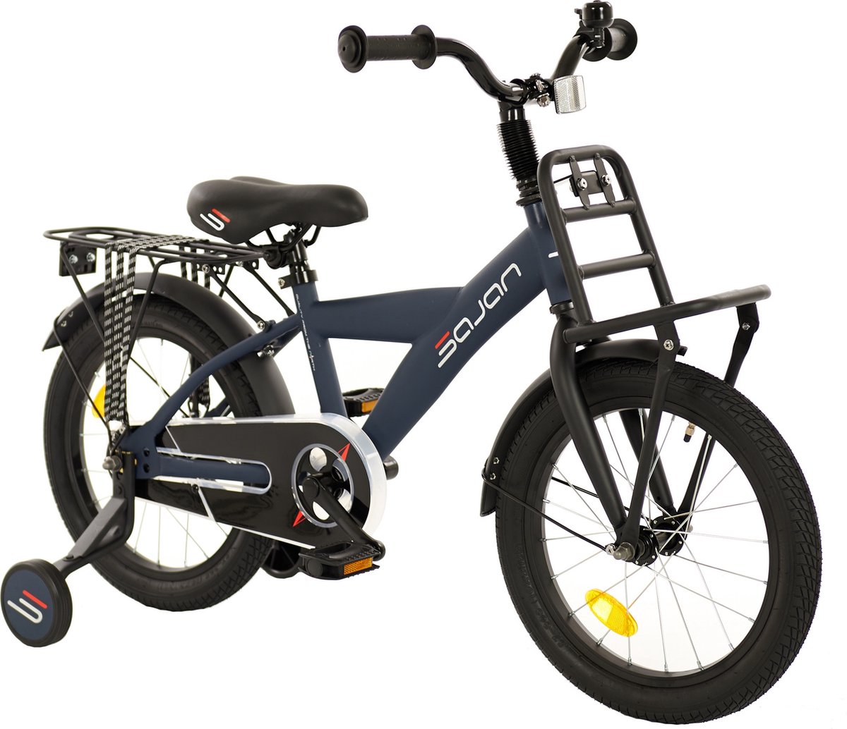 Sajan - Mat-Blauw - Jongensfiets 4 tot 6 jaar Kinderfiets kopen online