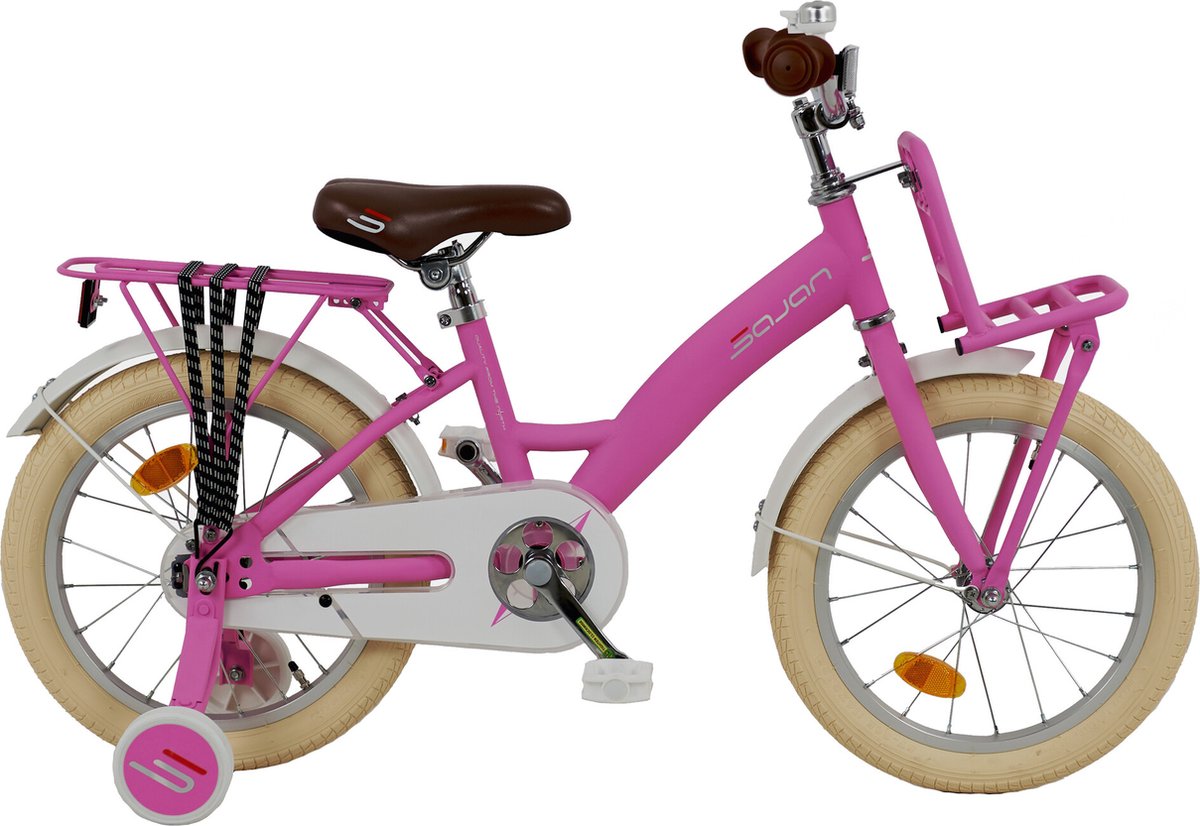 Sajan - Mat-Roze - Meisjesfiets 4 tot 6 jaar Kinderfiets kopen online