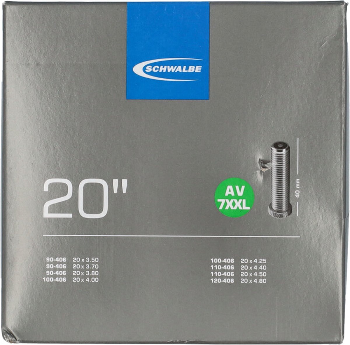 schwalbe binnenband av7xxl 20 inch 20x4 00 100 406 av 40mm fatbike
