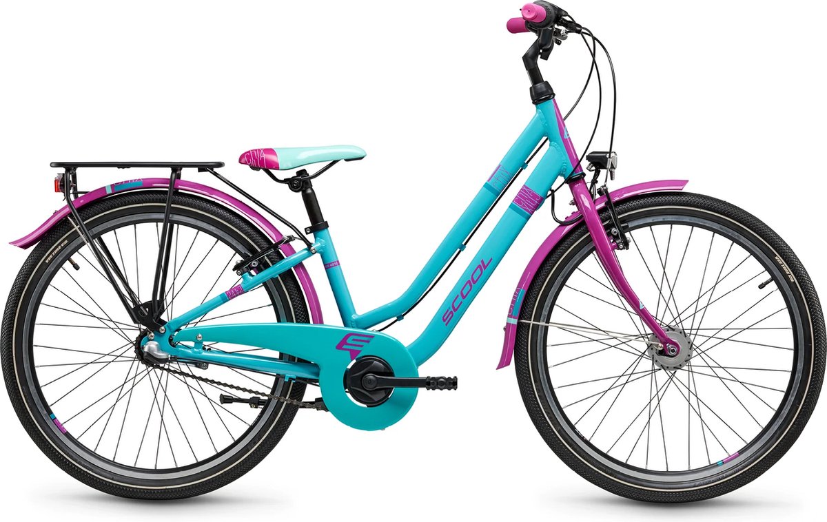 scool chix twin 24 inch 3 versnellingen blauw roze