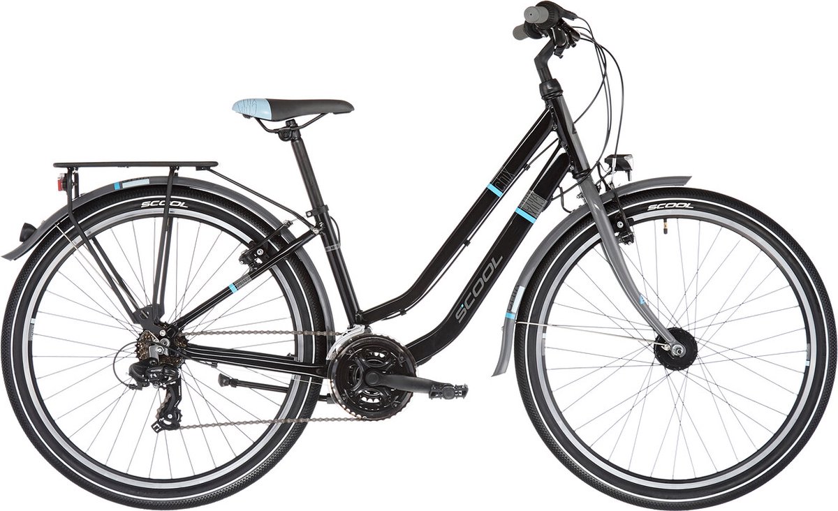 scool chix twin 26 inch 21 versnellingen zwart blauw