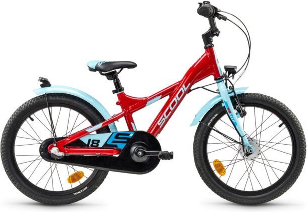 Scool XXlite street 18 inch 3 versnellingen vrijloop naaf rood/blauw Kinderfiets kopen online