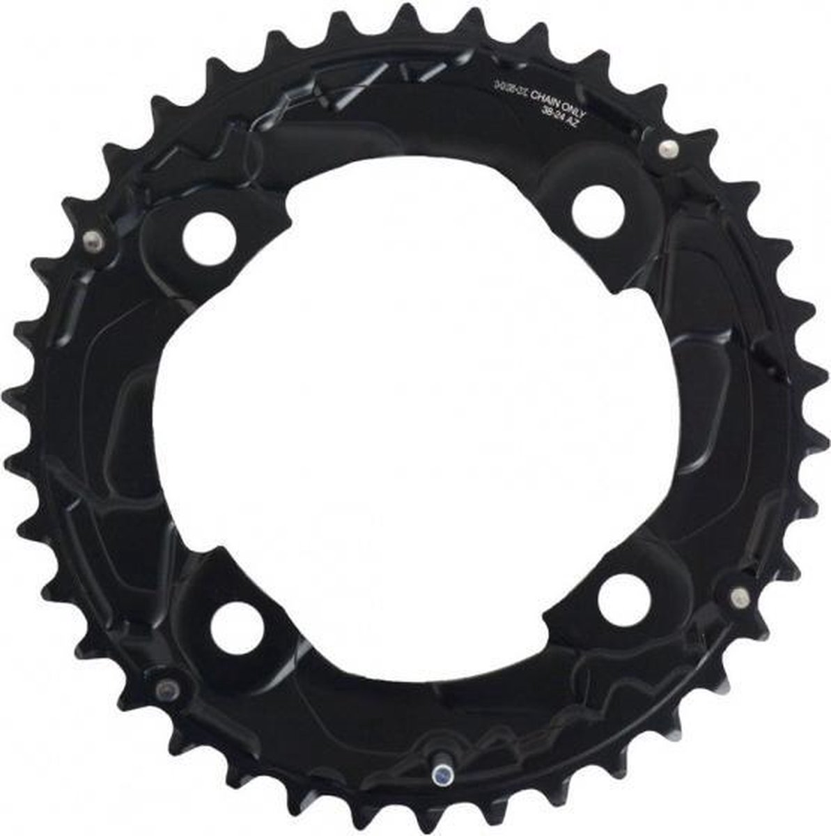 shimano kettingblad deore fc m617 38t az 2x10s 104 mm zwart