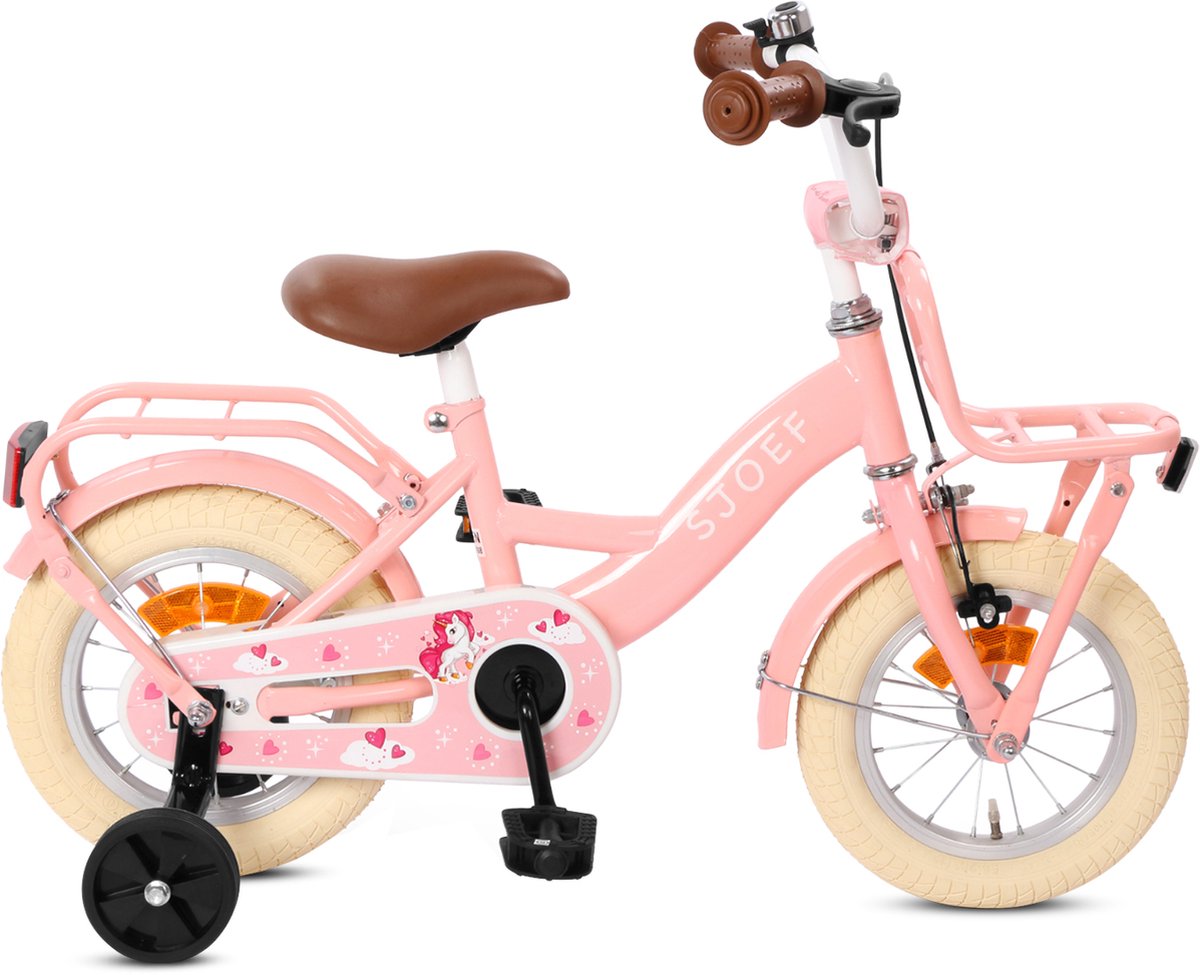 SJOEF Classic Meisjesfiets 12 inch - Roze Kinderfiets kopen online
