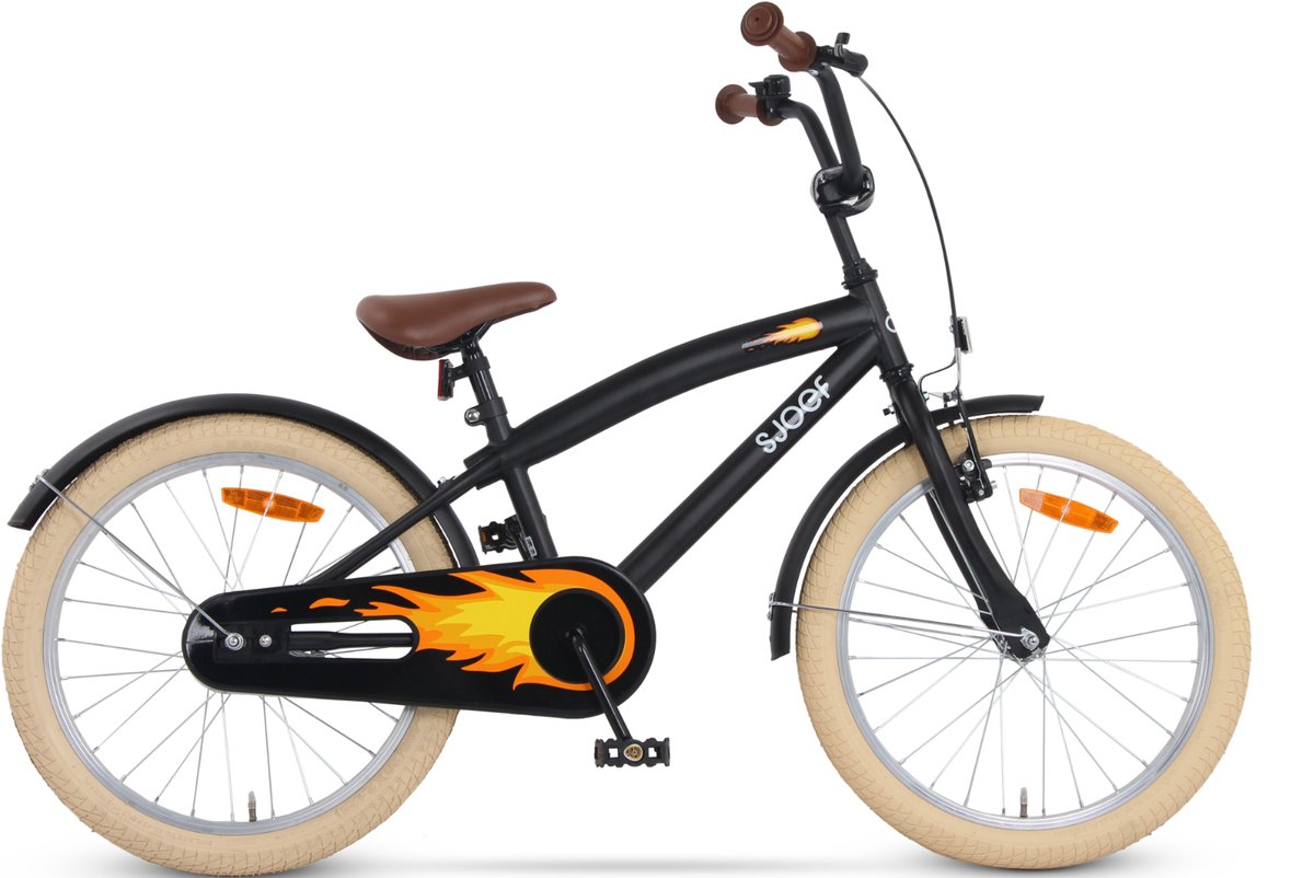 SJOEF Cruise Jongensfiets 20 inch - Mat Zwart Kinderfiets kopen online