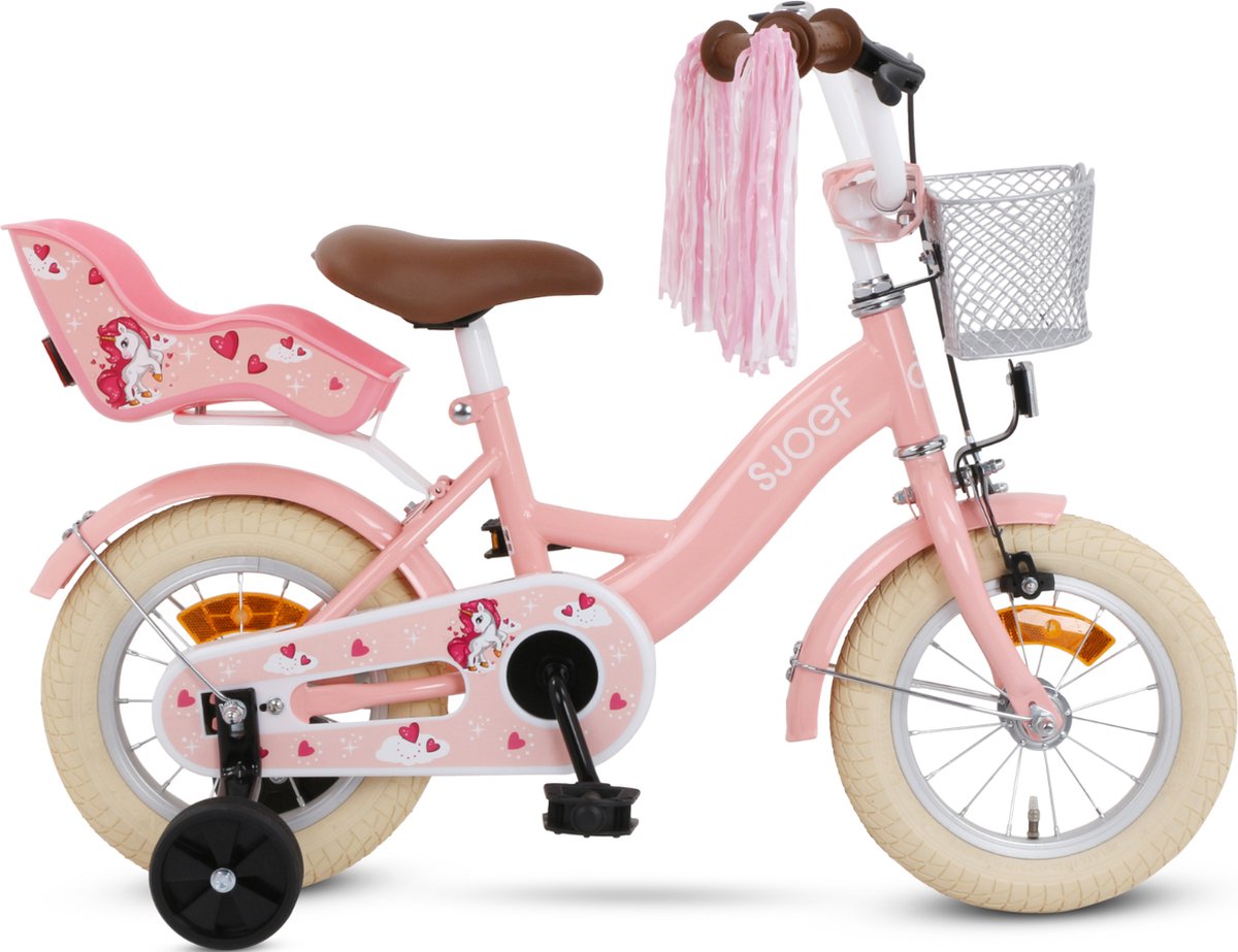 SJOEF Dolly Meisjesfiets 12 inch - Roze Kinderfiets kopen online