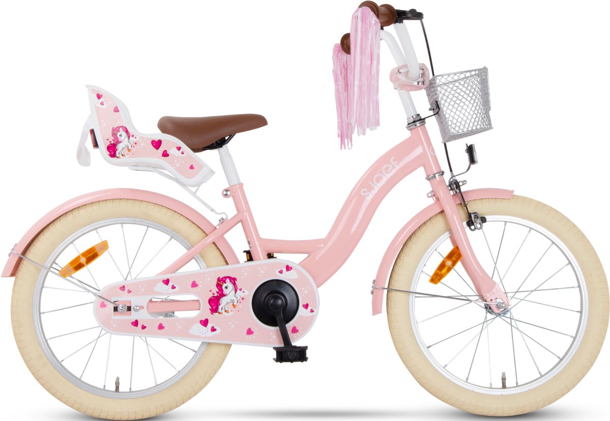 SJOEF Dolly Meisjesfiets 18 inch - Roze Kinderfiets kopen online