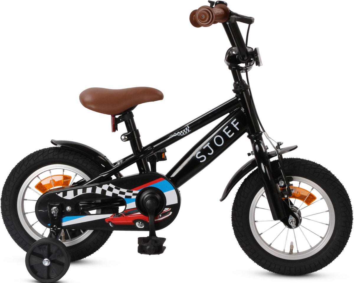 SJOEF Race Jongensfiets 12 inch - Zwart Kinderfiets kopen online