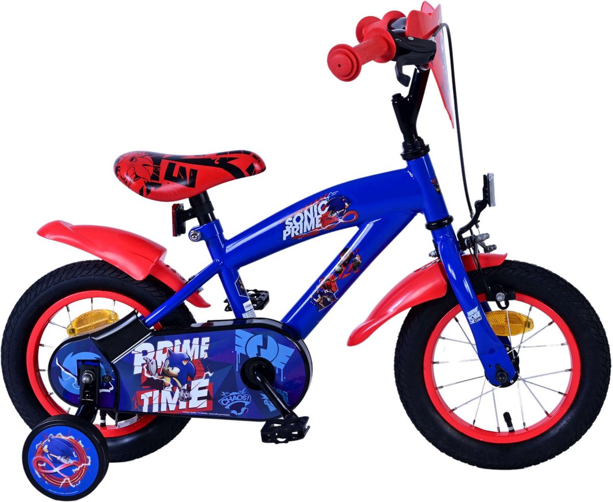 Sonic Prime Kinderfiets - Jongens - 12 inch - Blauw Rood Kinderfiets kopen online