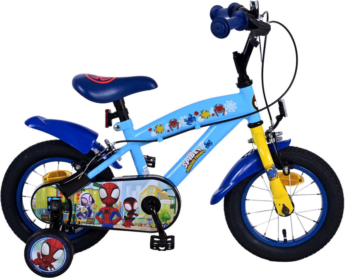 Spidey Kinderfiets - Jongens - 12 inch - Blauw - Twee handremmen Kinderfiets kopen online