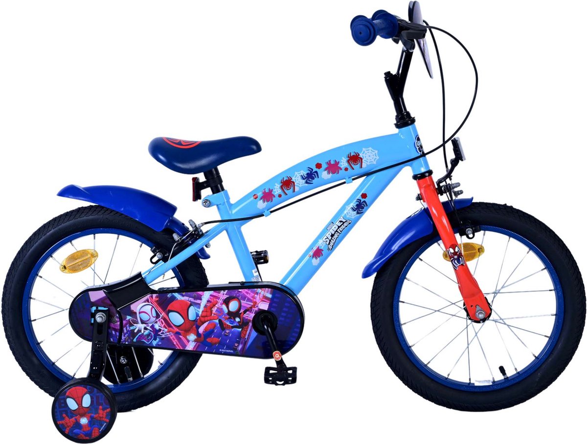 Spidey Kinderfiets Jongens 16 inch Blauw Twee handremmen Kinderfiets kopen online