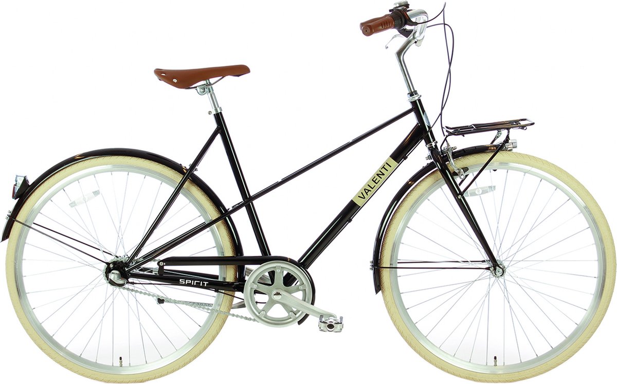 spirit valenti n3 damesfiets 28 inch zwart 57 cm