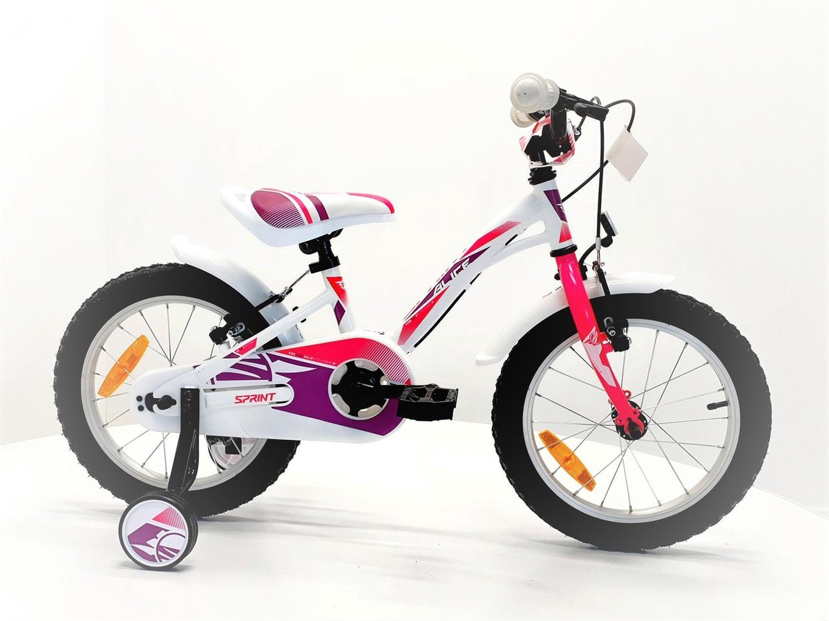 Sprint Alice - Meisjesfiets 16 inch - Kinderfiets - Framemaat: 21 cm - Wit/Roze - BK21SI0540 R2 Kinderfiets kopen online