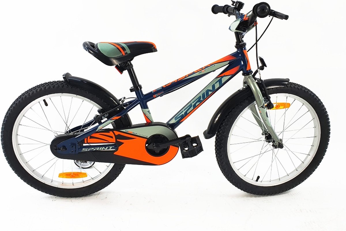 Sprint Casper - Mountainbike - Jongensfiets 20 inch - Blauw/Oranje - Kinderfiets - Framemaat:26 cm - BK21SI0810_2 Rij1-3-4 Kinderfiets kopen online