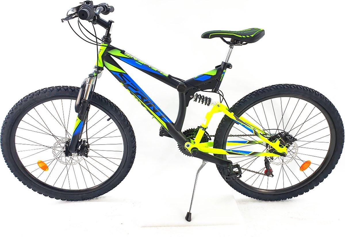 Sprint Element - Mountainbike - 26 inch - Fiets met 18 versnellingen Shimano - Blauw/Geel - Framemaat:46 cm - BK22SI8800 R9 Fiets kopen online