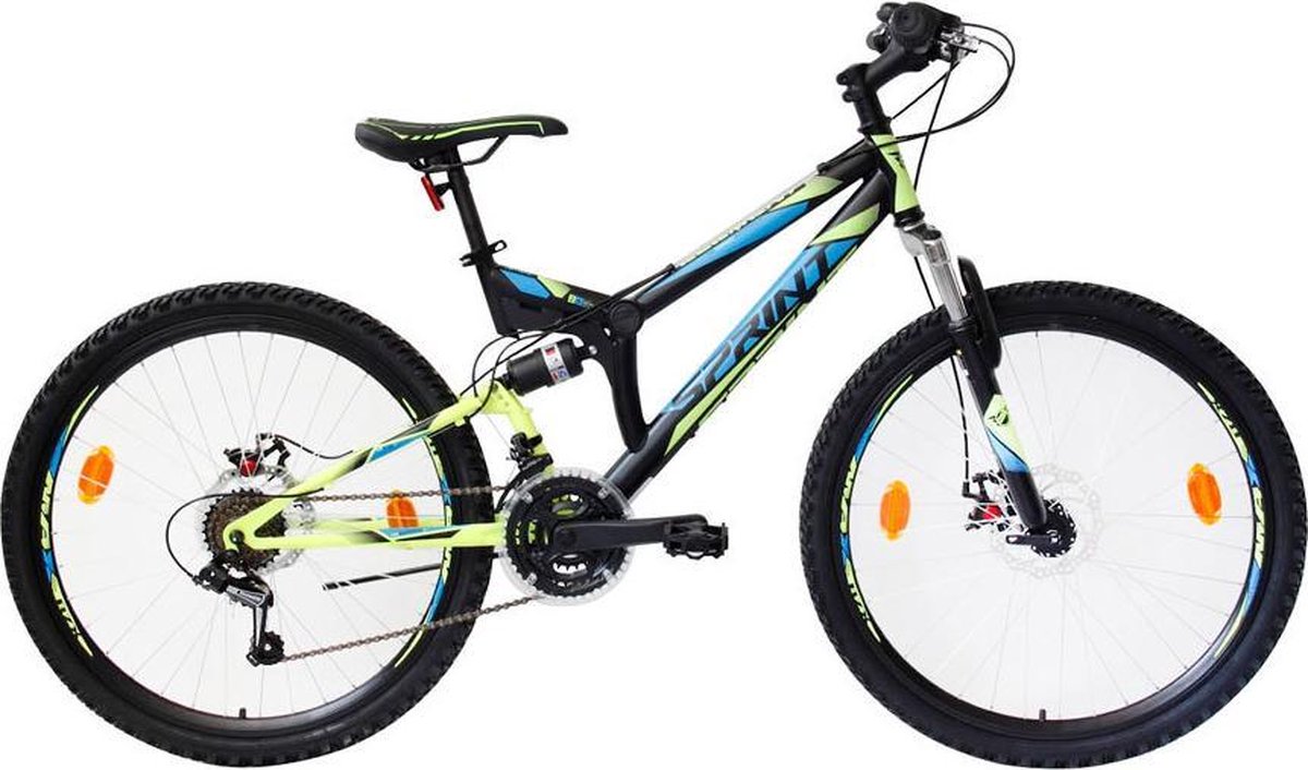 sprint element mountainbike 26 inch fiets met 18 versnellingen shimano zwart groen framemaat 46 cm bk21si0800 r6