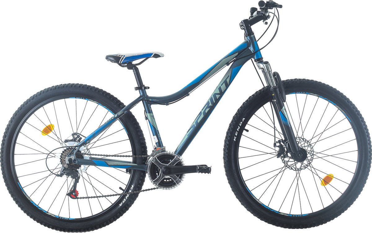 sprint hunter mountainbike 27 5 inch 21 versnellingen shimano aluminium blauw framemaat 48 cm