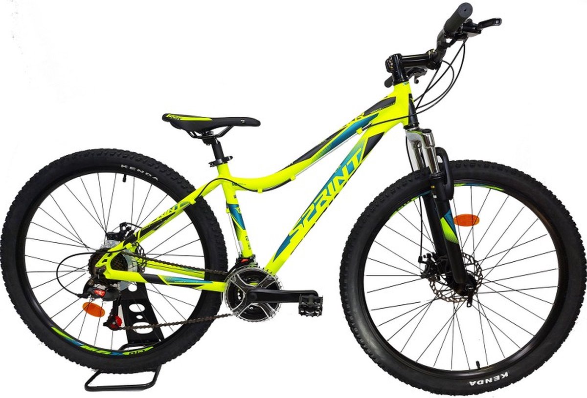 sprint hunter mountainbike 27 5 inch met 18 versnellingen geel framemaat 48 cm bk21si0310 rs