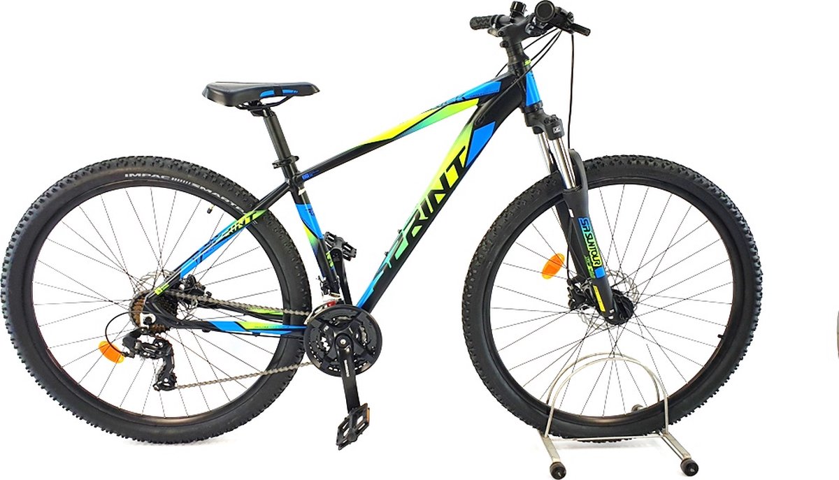 sprint maverick mountainbike 27 5 inch 21 versnellingen shimano groen blauw framemaat 48 cm bk22si0221 b