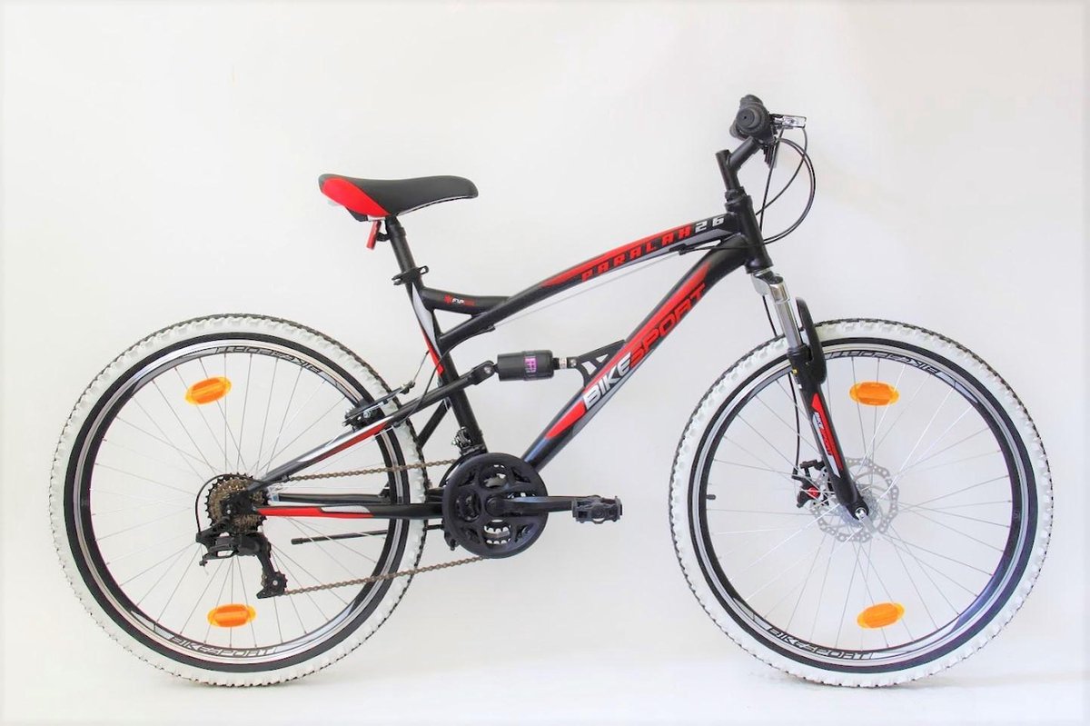 sprint paralax mountainbike 26 inch fiets met 18 versnellingen shimano zwart rood framemaat 40 cm bk21bs0071 r5