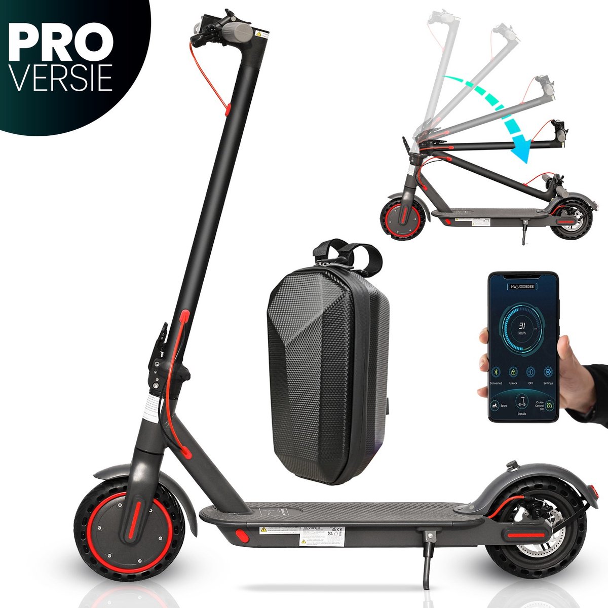 Stay-on Aovo M365 Pro | Elektrische Step | Stuurtas | Krachtige 350W Motor | 25km/h | Max. 35km | Compact inklapbaar | NL handleiding | Smart-App Elektrische Step kopen online