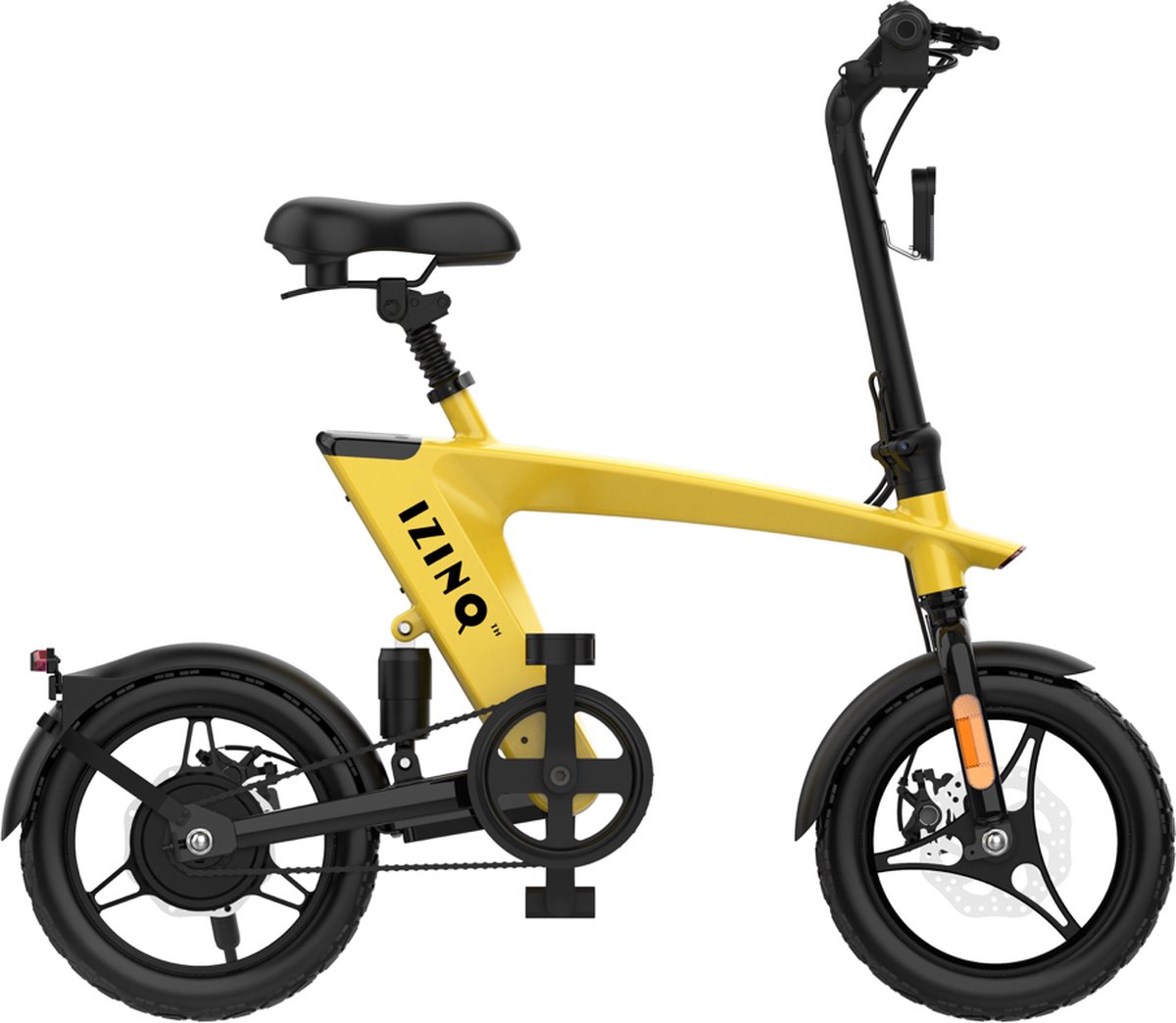 superdeal izinq h1 fiets vouwfiets elektrische scooter 14 luchtbanden lithium 10 0ah 36v geel zwart 25km u volwassenen en kinderen windgoo