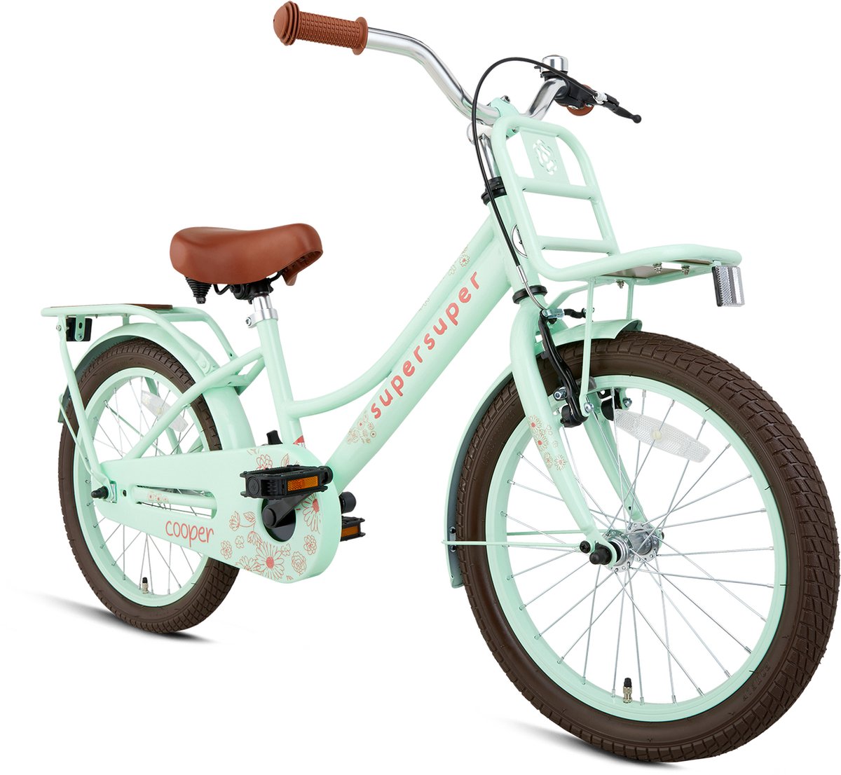 Supersuper Cooper Bamboo - Kinderfiets - Meisjesfiets - 18 inch - Pistache Groen Kinderfiets kopen online