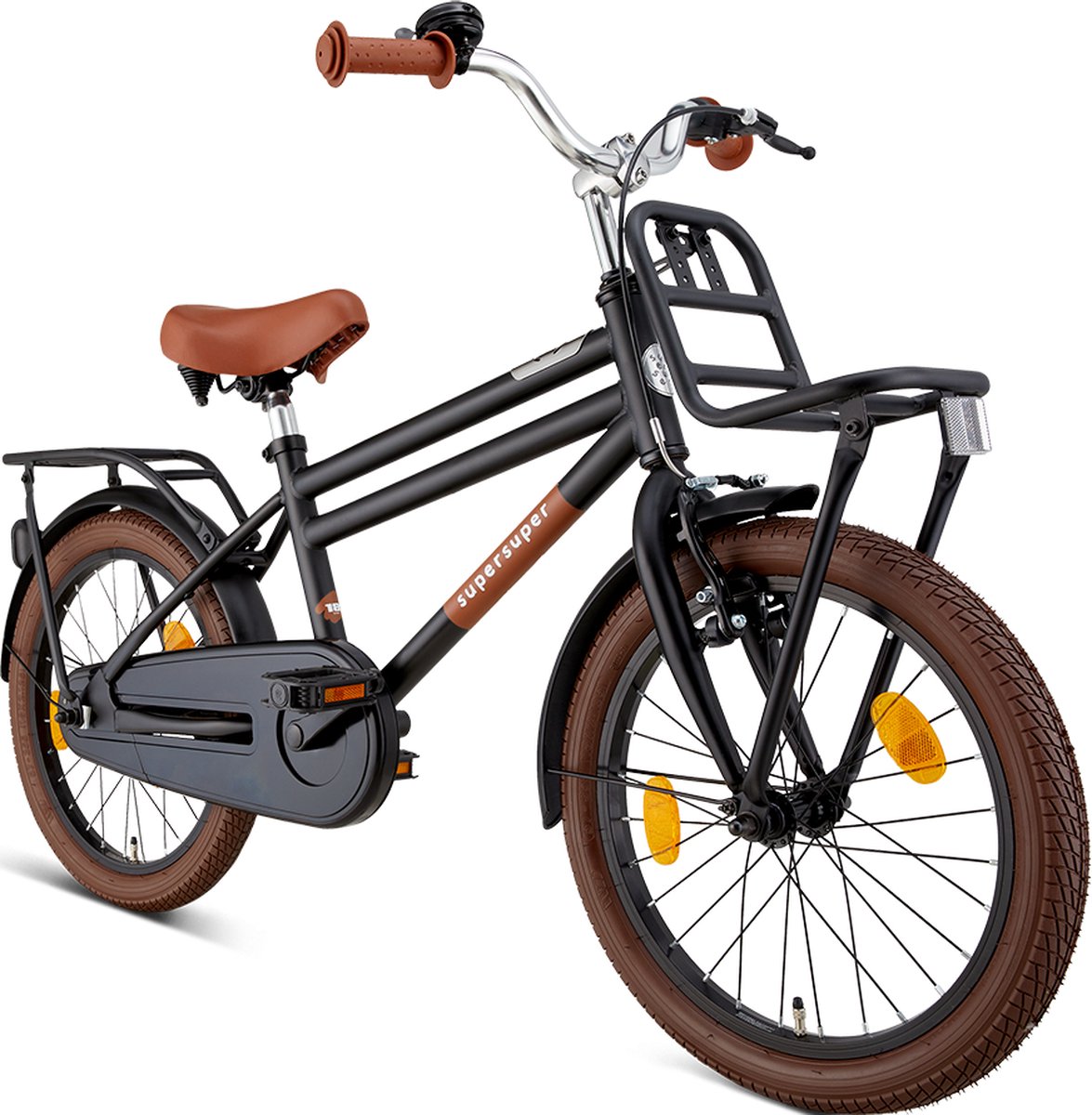 Supersuper Cooper - Kinderfiets - Jongensfiets - 18 inch - Mat Zwart Kinderfiets kopen online