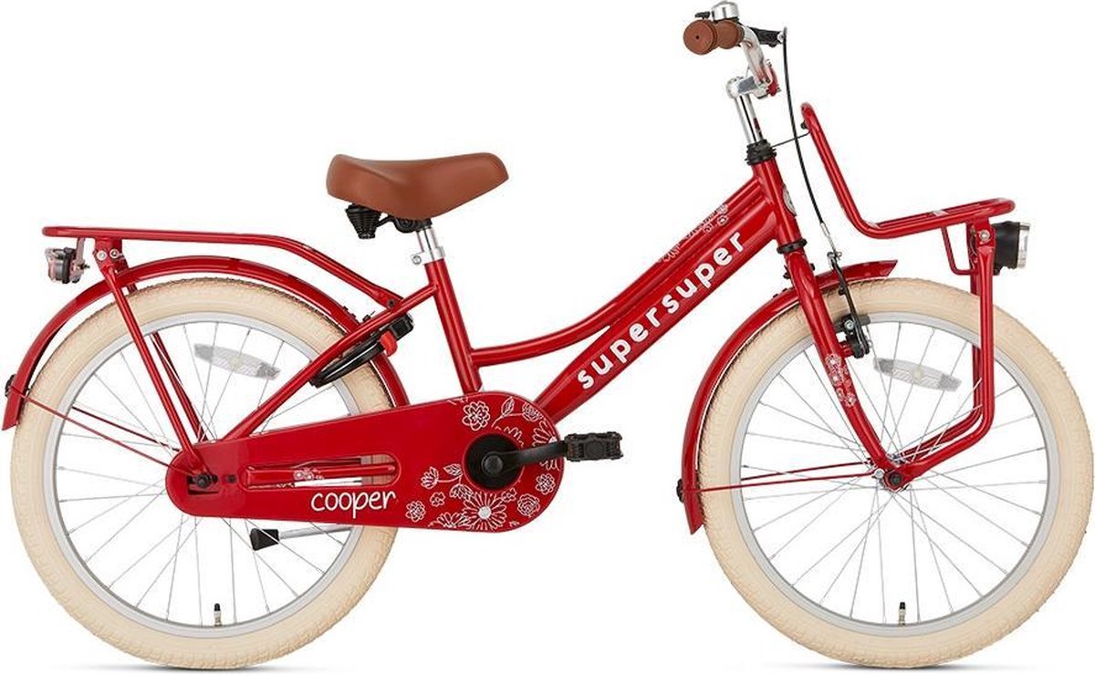Supersuper Cooper - Kinderfiets - Meisjesfiets - 20 inch - Rood Kinderfiets kopen online