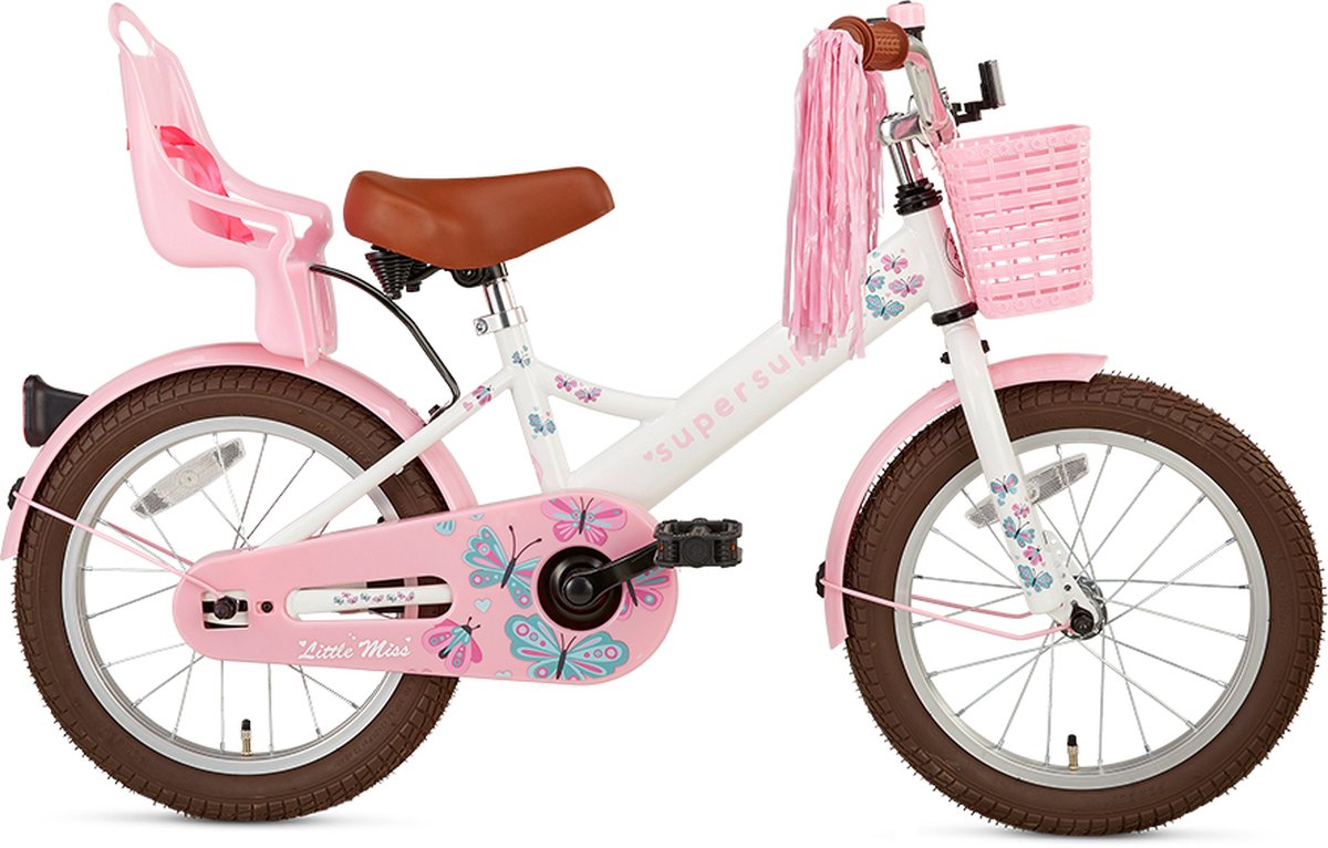 Supersuper Little Miss - Kinderfiets - Meisjesfiets - 16 inch - Wit Kinderfiets kopen online