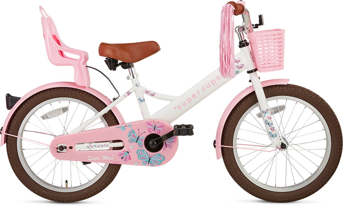 supersuper little miss kinderfiets meisjesfiets 18 inch wit