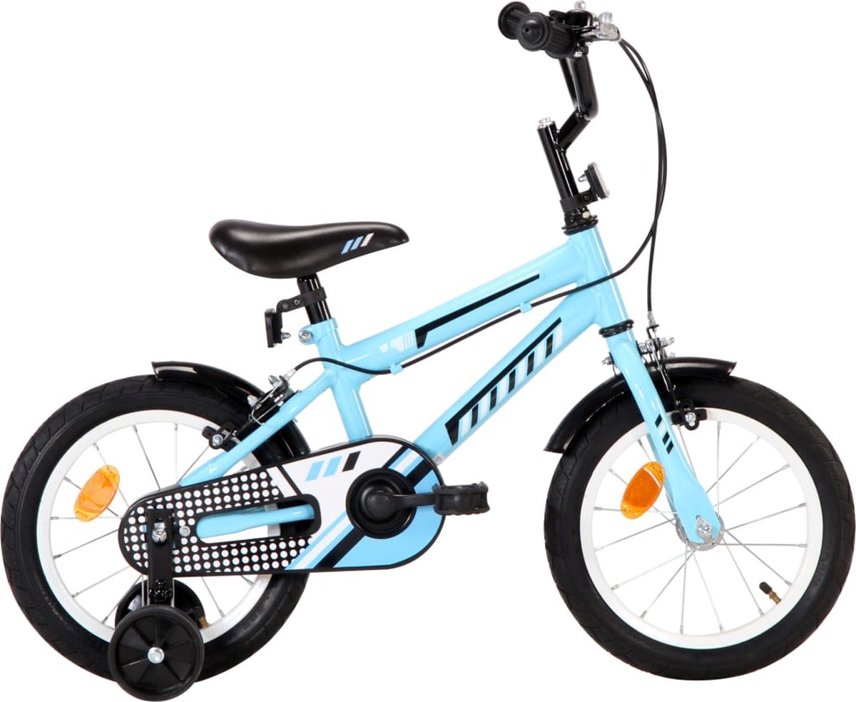 the living store kinderfiets 14 inch zwart en blauw fiets