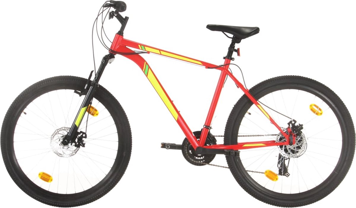 the living store mountainbike 27 5 inch stalen frame verende voorvork aluminium velgen 21 versnellingen rood