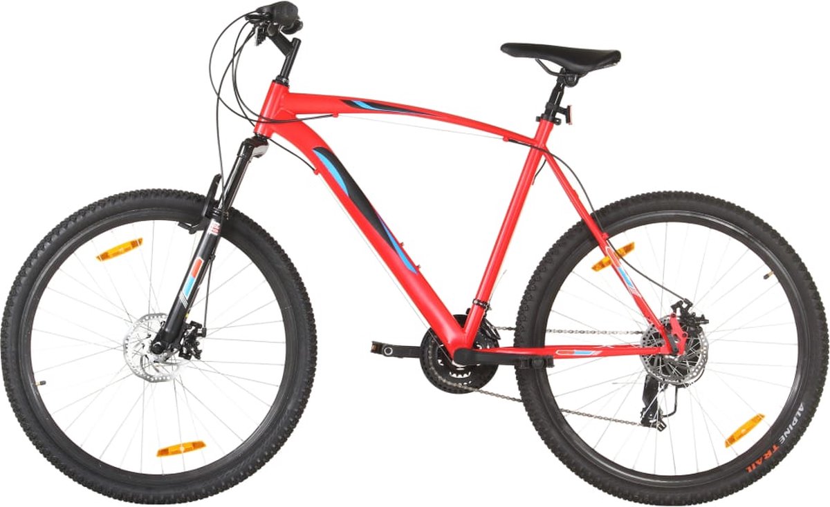 the living store mountainbike s 29 inch wielen stalen frame verende voorvork 21 versnellingen rood
