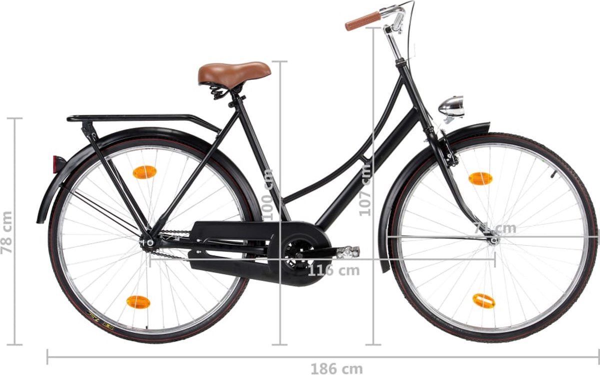 the living store omafiets classic damesfiets 57cm matzwart